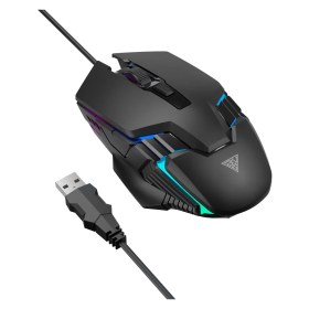 Resim Flamex Gamdıas Aura Gs4, Çok Renkli Aydınlatma, USB Kablolu, 6 Tuşlu, Gaming Mouse, 3.600 Dpı, Siyah 