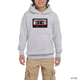 Resim Old Skool Tape Gri Çocuk Kapşonlu Sweatshirt - 7-8 Yaş / Gri 