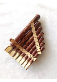 Resim Pan Flüt Bambu Boyalı Ahşap El Sanatları Dekoratif 7 Nota Müzik 