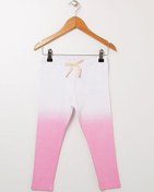 Resim Mammaramma Pembe - Beyaz Kız Bebek Dar Paça Skinny Fit Baskılı Tayt 22SG-11 