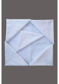 Resim Çiçek Işlemeli 6 Lı Bayan Beyaz Mendili 28X28 Cm Pamuk - Beyaz 