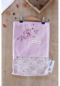 Resim Kız Bebek Çift Katlı Kanaviçe Ve Dantel Detaylı Natural Penye Battaniye Stl6593 Krem 