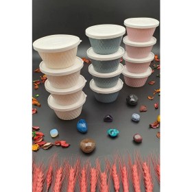 Resim Swencraft Saklama Beslenme Kabı Çerezlik 12'li Set Mikrodalgaya Derin Dondurucuya Girebilen Lüks Kutu 