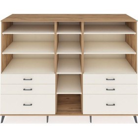 Resim Kronos Dolap 10 Raflı 6 Çekmeceli 220x59x163 Çam-aytaşı Aytası - Atlas Çam 
