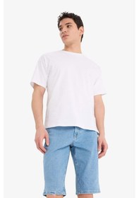 Resim DeFacto Regular Fit Jean Bermuda Şort A4805AX25SMNM39 