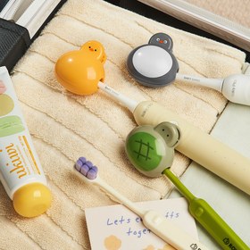Resim Sevimli Hayvan Temalı Diş Fırçası Başlığı Kılıfı - Su Geçirmez, Toz Geçirmez, Seyahat ve Banyo Düzeni için Mükemmel 