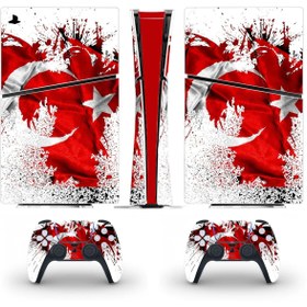 Resim Kt Grup Türk Bayrağı Playstation 5 Slim Dijital Versiyon Sticker Kaplama Seti 