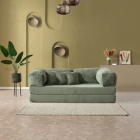 Resim Legom Stil Aktivite Koltuğu Yatak Olabilen Çok Amaçlı Kanepe Yeşil 