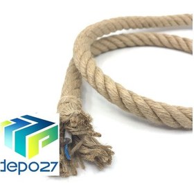 Resim 16 Mm Kablolu Jüt Halat - 5 M Doğal Avize Jüt Halat - Kendir Diğer 