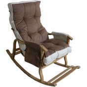 Resim Reyo Home Asos Lüks Çift Minderli Sallanan Sandalye Tv Koltuğu Kahve/Krem 