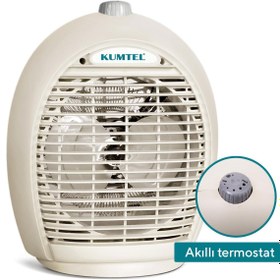 Resim KUMTEL Fanlı Isıtıcı Termostatlı 2000 W LX-6331 Bej 