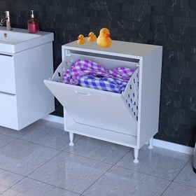 Resim Çok Amaçlı Sepetli Dolap | Banyo, Mutfak, Ayakkabılık, Oyuncak Dolabı | 14 Ölçü Seçeneği (35-100 cm) | Modüler Tasarım | 75x32,5 cm (Beyaz, 55 cm) 