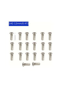 Resim Tongdashop 20 Adet Pirinç Jant Teli Aparatı 14g 12mm Gümüş Bisiklet Aksesuarı Gümüş Rengi 