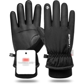 Resim Batex Su Geçirmez Kış Eldiveni 10 Parmak Dokunmatik, Kaymaz Avuç İçi, Soğuk Rüzgar Geçirmez Kayak Motosikl 
