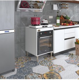 Resim Kenzlife Ankastre Modülü Kabini Pança Tantra Byz 89-81 60 56 Fırın Ocak Dolabı Ayarlı Ayaklı Üstü Kapalı 