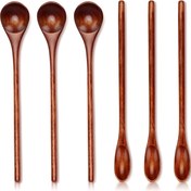 Resim 6 adet Ahşap Kahve ve Çay Kaşığı Seti, Çok Amaçlı Mini Karıştırma Kaşıkları, Bal Kaşığı, Tadım Kaşığı, Düğün Hediye Sepetleri için İdeal, Mükemmel Tatil Hediyesi ile Birlikte 