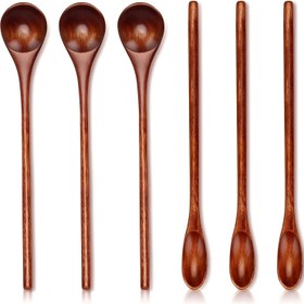 Resim 6 adet Ahşap Kahve ve Çay Kaşığı Seti, Çok Amaçlı Mini Karıştırma Kaşıkları, Bal Kaşığı, Tadım Kaşığı, Düğün Hediye Sepetleri için İdeal, Mükemmel Tatil Hediyesi ile Birlikte 