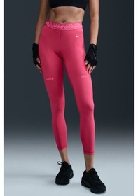Resim Nike Pro Mid Rise 7/8 Graphic Leggings Kadın Toparlayıcı Spor Tayt Pembe Pembe 