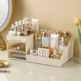 Resim Büyük Kapasiteli Düz Depolama Kutusu Çekmeceli Hafif Kozmetik Depolama Kutusu, Ruj, Göz Farı Fırçası, Losyon ve Oje için Uygun, Taşınabilir Makyaj Çantası, Güç Gerektirmez, 2025 Yeni Ev Dekoru Banyo Depolama Seçimi Hediye 