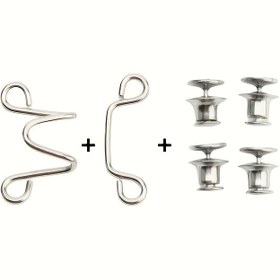 Resim 6'lı Paket Ayarlanabilir Kot Düğme Seti, Kolay ve Pratik Saklama, Kumaşsız Metal Bel Klipsleri, Kadın Pantolonları İçin Uygun, Hızlı Takma Tasarım, Çok Amaçlı Gümüş Gri Düğmeler 