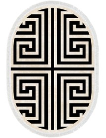 Resim Alanur Home Eko Trend Djt Yıkanabilir Kaymaz Taban Oval 3 Lü Yatak Odası Takımı 658m Modern Siyah 