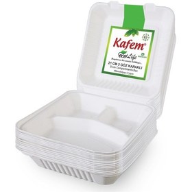 Resim Kafem Ekolojik 3 Göz Kapaklı Karton Tabak 25 Adet 