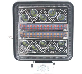 Resim 34 LED 10V-30V Off Road Projektör Lamba Sarı-Beyaz-Kırmızı Fonksiyonlu Kare Çalışma Lambası 