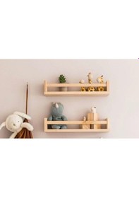 Resim Babyroomstore Ahşap Montessori Raf Bebek Çocuk Odası 2Li Raf 