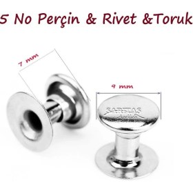 Resim SRTfootcare Perçin, Rivet, Toruk 33,5 No 2000 Adet (Leathercraft, Deri Hobi) Nikel 