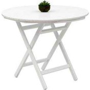 Resim Bahçecimobilya Buzludja Ahşap Bahçe Masası - Buzludja Masa 60'Lık Beyaz 