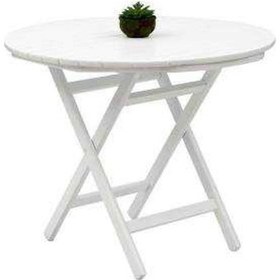 Resim Bahçecimobilya Buzludja Ahşap Bahçe Masası - Buzludja Masa 60'Lık Beyaz 