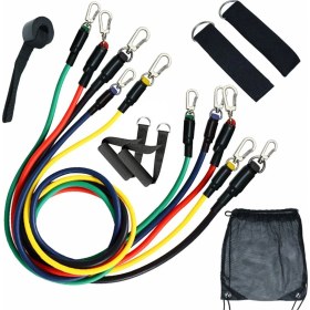 Resim 11 Parça Lateks Egzersiz Bandı Çekme Halatı Egzersiz Seti 