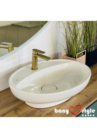 Resim Turkuaz Seramik Cerastyle Lal 60 CM Tezgah Üstü Çanak Lavabo 