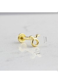 Resim Glorria Altın Boğa Burcu Tragus Piercing Altın 