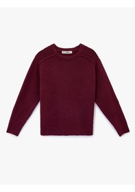 Resim Koton Uzun Kollu Bisiklet Yaka Dikiş Detaylı Basic Triko Kazak Bordo 6wal90129ht Bordo 