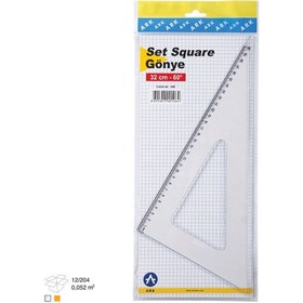 Resim Şeffaf Gönye 32 Cm 60 Derece 