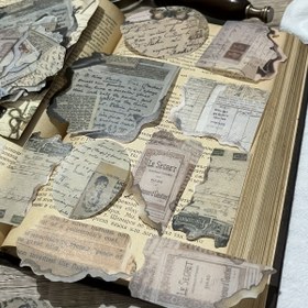 Resim 40 adet Retro İngilizce Kelimeler Basit ve Zarif Günlük Malzemesi Diy Dekoratif Çıkartmalar 