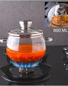 Resim Borosilikat Cam Tencere 800ml Isıya Dayanıklı 3623 Şeffaf 