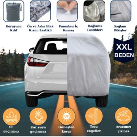Resim Breen SUVlarla Uyumlu Gri - XXL Araba Branda, Oto Örtüsü (Araç Uzunluğu 4.70m-4.85m Arası) 