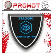 Resim Piaggio Uyumlu Sperlik 3d Damla Logo Sticker 2 