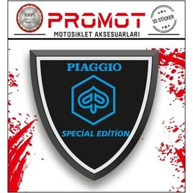 Resim Piaggio Uyumlu Sperlik 3d Damla Logo Sticker 2 