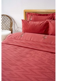 Resim Rivaistanbul Noris Nar Çiçeği Çift Kişilik %100 Pamuklu Nakışlı Nevresimli Pike Takımı - 7 Parça Çeyiz Seti 