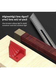 Resim Pazly Marangoz Cetveli Açı Cetveli Yatay Açı Ölçer 15/22.5/30/36/45 Kırmızı Alüminyum Xy-jd002 64x25x38mm 