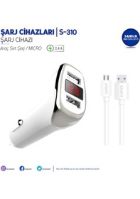 Resim Sunix S-310 Type-C Dijital Ekran Araç Şarz 2.4Amp 