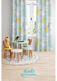 Resim Uyku Desenli Baskılı Çocuk Ve Bebek Odası Fon Perdesi 2 Kanat - Prd-29 Çok Renkli 