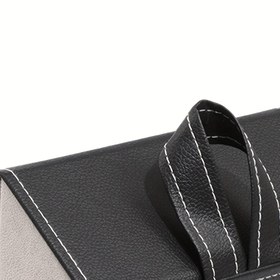 Resim 3/4/5 Yuvalı Taşınabilir Katlanabilir Gözlük Kılıfı, Çıtçıtlı Sentetik Deri Saklama Kutusu 
