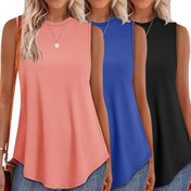 Resim Kadın 3 Adet Rahat Kolsuz Atlet - Bol Kesim, Yuvarlak Yaka, Düz Renk, Tüm Mevsim Rahatlığı, Polyester Karışımı, Makinede Yıkanabilir, Bayan Atlet 