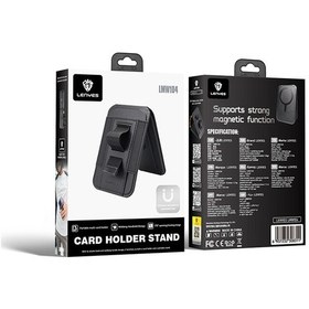 Resim Lenyes Lmw104 Parmak Lastikli Magnetik Standlı Kartlık Siyah 