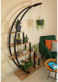 Resim Dekoratif Lüx Ferforje Metal Ayaklı Çiçeklik Saksılık 