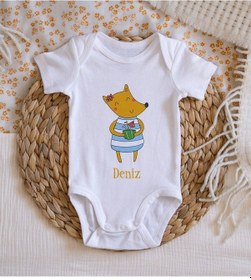 Resim Bitmeyenkartus Bk Kids Isimli Bebek Body Zıbın - Model 21 Beyaz 